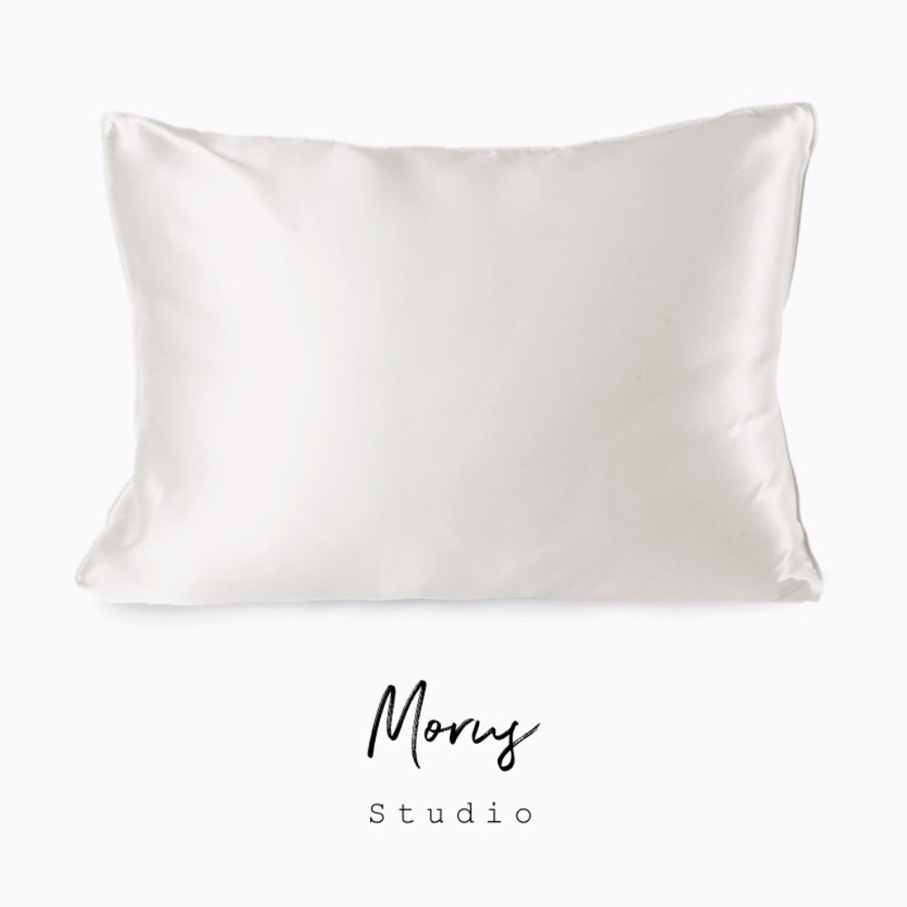 100%Organic Mulberry Silk Pillowcase, White,1 pack